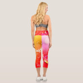 Roter Schmetterling Capri Leggings (Rückseite)