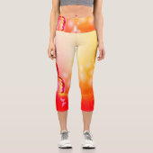 Roter Schmetterling Capri Leggings (Vorderseite)