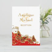 Roter Schmetterling Einladung (Stehend Vorderseite)