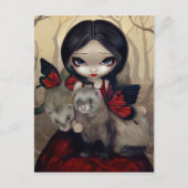 "Roter Schmetterling-Frettchen" Postkarte (Vorderseite)