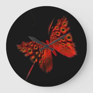 Roter Schmetterling Große Wanduhr