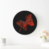 Roter Schmetterling Große Wanduhr (Zuhause)