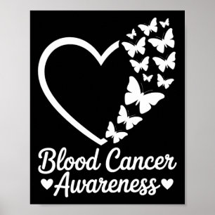 Roter Schmetterling Herz Blut Krebsbewusstseinsmon Poster