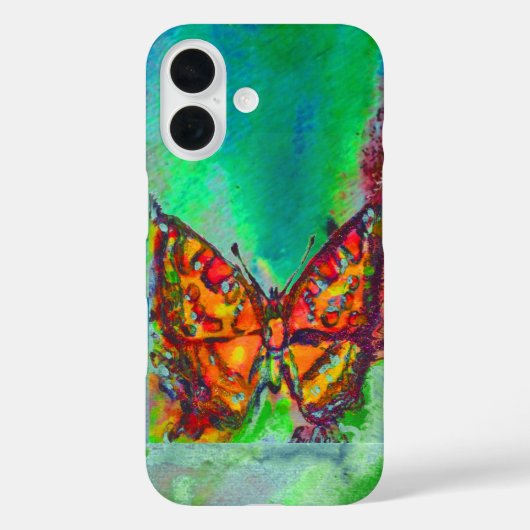 ROTER SCHMETTERLING IN GRÜN Case-Mate iPhone HÜLLE (Rückseite)