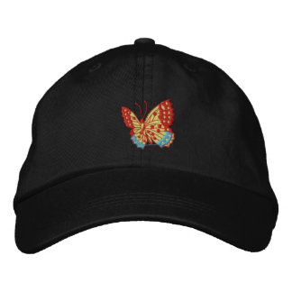 Roter Schmetterling-Kasten Bestickte Kappe