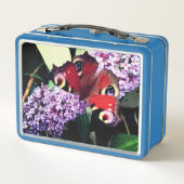 Roter Schmetterling Metall Brotdose (Rückseite)