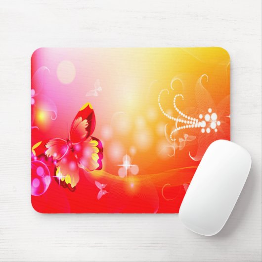 Roter Schmetterling Mousepad (Mit Mouse)