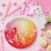 Roter Schmetterling Pappteller (Party)