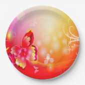 Roter Schmetterling Pappteller (Vorderseite)