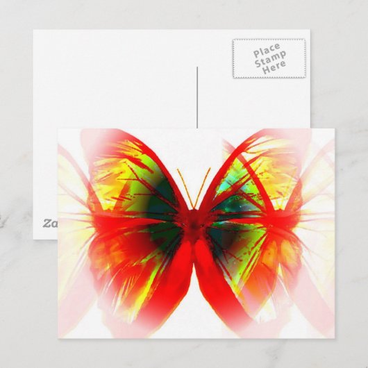 Roter Schmetterling Postkarte (Vorne/Hinten)