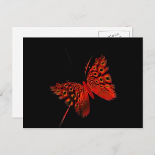Roter Schmetterling Postkarte (Vorne/Hinten)