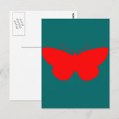 Roter Schmetterling Postkarte (Vorne/Hinten)