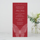 Roter Schmetterling Quinceanera Einladungen (Stehend Vorderseite)