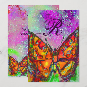 ROTER SCHMETTERLING ROSA LILA GOLD GELB Sweet 16 Einladung