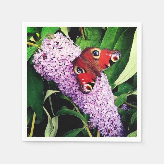 Roter Schmetterling Serviette (Vorderseite)