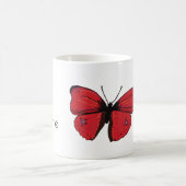 Roter Schmetterling Zeichnend Kaffeetasse (Mittel)