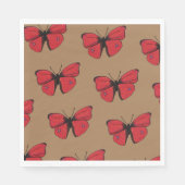 Roter Schmetterling Zeichnend Serviette (Vorderseite)