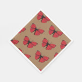 Roter Schmetterling Zeichnend Serviette (Ecke)