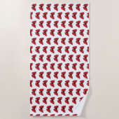 Roter Schmetterling Zeichnend Strandtuch (Vorderseite)
