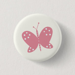 Roter Schmetterlingsknopf Button