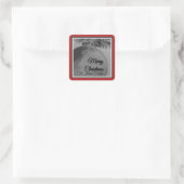 Roter Schmuck Weihnachten Quadratischer Aufkleber (Tasche)
