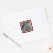 Roter Schmuck Weihnachten Quadratischer Aufkleber (Umschlag)