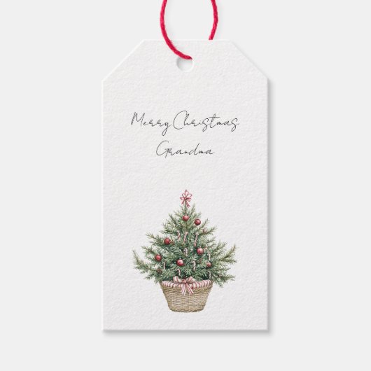 Roter Schmuck Weihnachtsbaum Geschenkanhänger (Vorderseite)