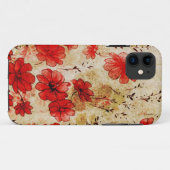 Roter Schmutz mit Blumen Case-Mate iPhone Hülle (Rückseite (Horizontal))