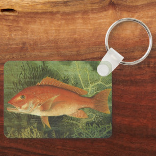 Roter Schnapper Fisch von Kilbourne, Vintage Meere Schlüsselanhänger