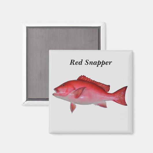 Roter Schnappfisch Magnet (Vorderseite/Rückseite)