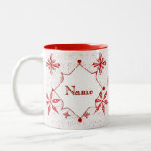 Roter Schnee auf weißer Leinwand Tasse (Links)