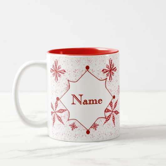 Roter Schnee auf weißer Leinwand Tasse (Links)