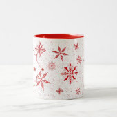 Roter Schnee auf weißer Leinwand Tasse (Mittel)
