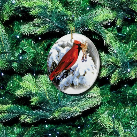 Roter Schnee Keramikornament