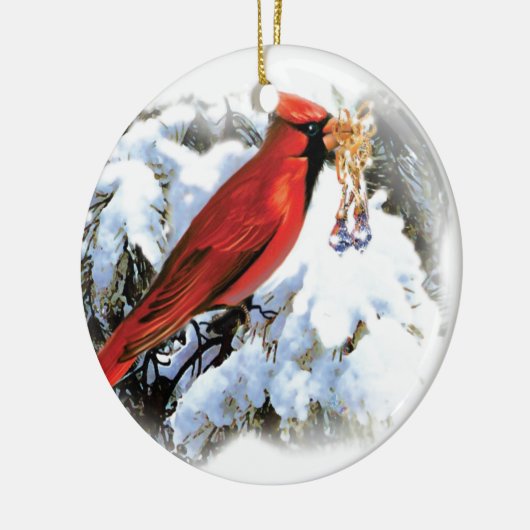 Roter Schnee Keramikornament (Links)