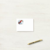 Roter Schnee Post-it Klebezettel (Auf Schreibtisch)