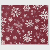 Roter Schneeflocke Geschenkpapier (Flach)