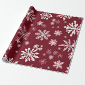 Roter Schneeflocke Geschenkpapier (Ungerollt)