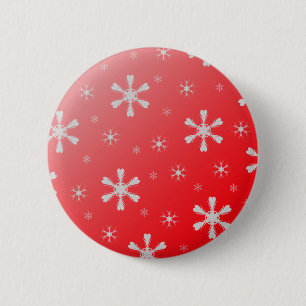 Roter Schneeflocke-Knopf Button