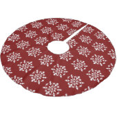 Roter Schneeflocken-Baumschurz Polyester Weihnachtsbaumdecke (Schrägansicht)