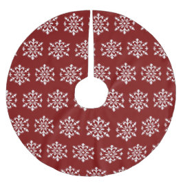 Roter Schneeflocken-Baumschurz Polyester Weihnachtsbaumdecke
