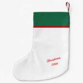 Roter Schneeflocken Personalisiert grün & weiß Kleiner Weihnachtsstrumpf (Rückseite)