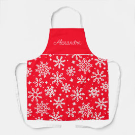 Roter Schneeflocken Personalisiertes Kochen Schürze