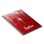 Roter Schneeflocken Schneeflocken Tropfen Individu Notizblock (Rechte Seite)