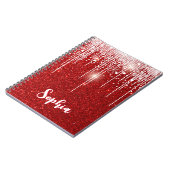 Roter Schneeflocken Schneeflocken Tropfen Individu Notizblock (Linke Seite)