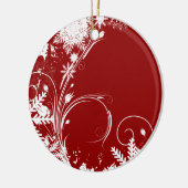Roter Schneeflocken Swirl Weihnachtsschmuck (Links)