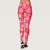 Roter Schneeflocken WinterLeggings Leggings (Rückseite)
