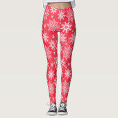 Roter Schneeflocken WinterLeggings Leggings (Vorderseite)
