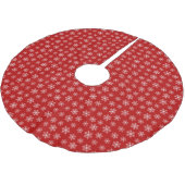Roter Schneeflockenrock Polyester Weihnachtsbaumdecke (Schrägansicht)