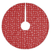 Roter Schneeflockenrock Polyester Weihnachtsbaumdecke (Vorderseite)